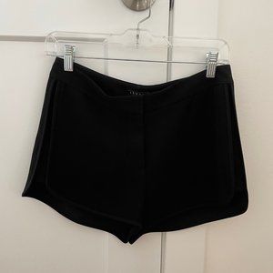 Theory black silk shorts